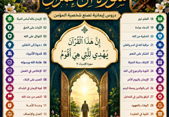 33 رسالة من سورة آل عمران.. دروس إيمانية تصنع شخصية المؤمن