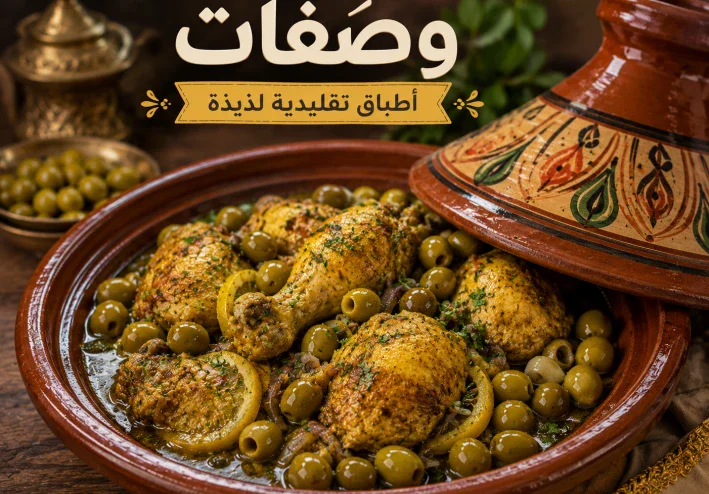 طاجين الدجاج بالزيتون