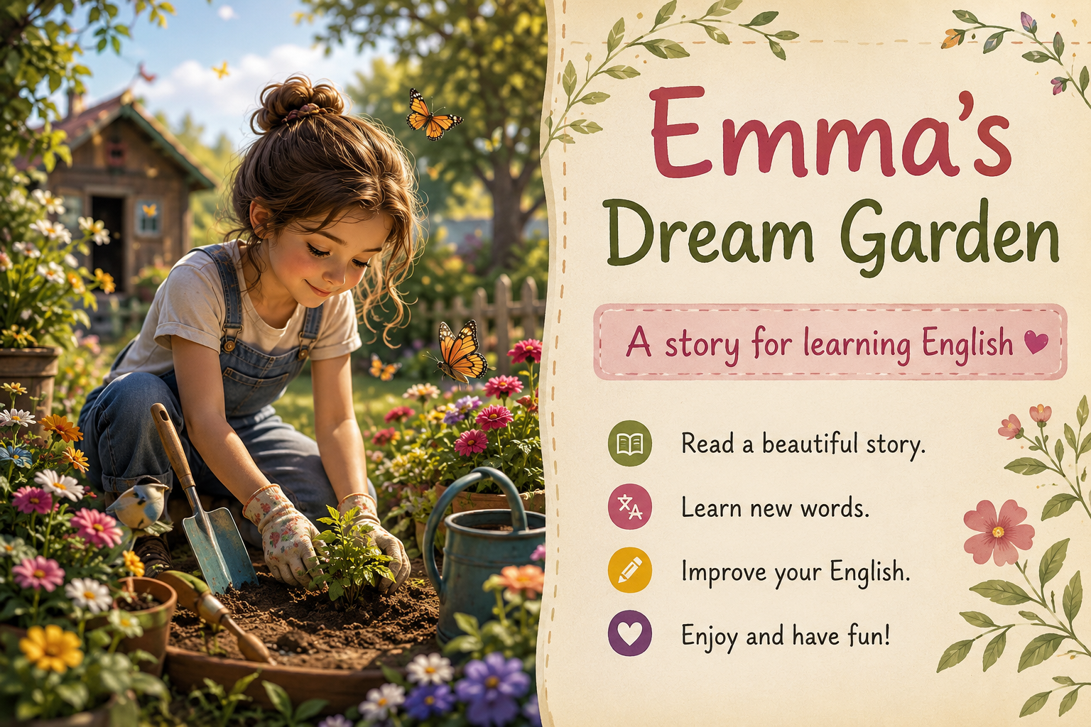 صورة مقال تعلم الإنجليزية من خلال قصة ممتعة: Emma's Dream Garden (مع الترجمة)