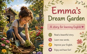تعلم الإنجليزية من خلال قصة ممتعة: Emma's Dream Garden (مع الترجمة)