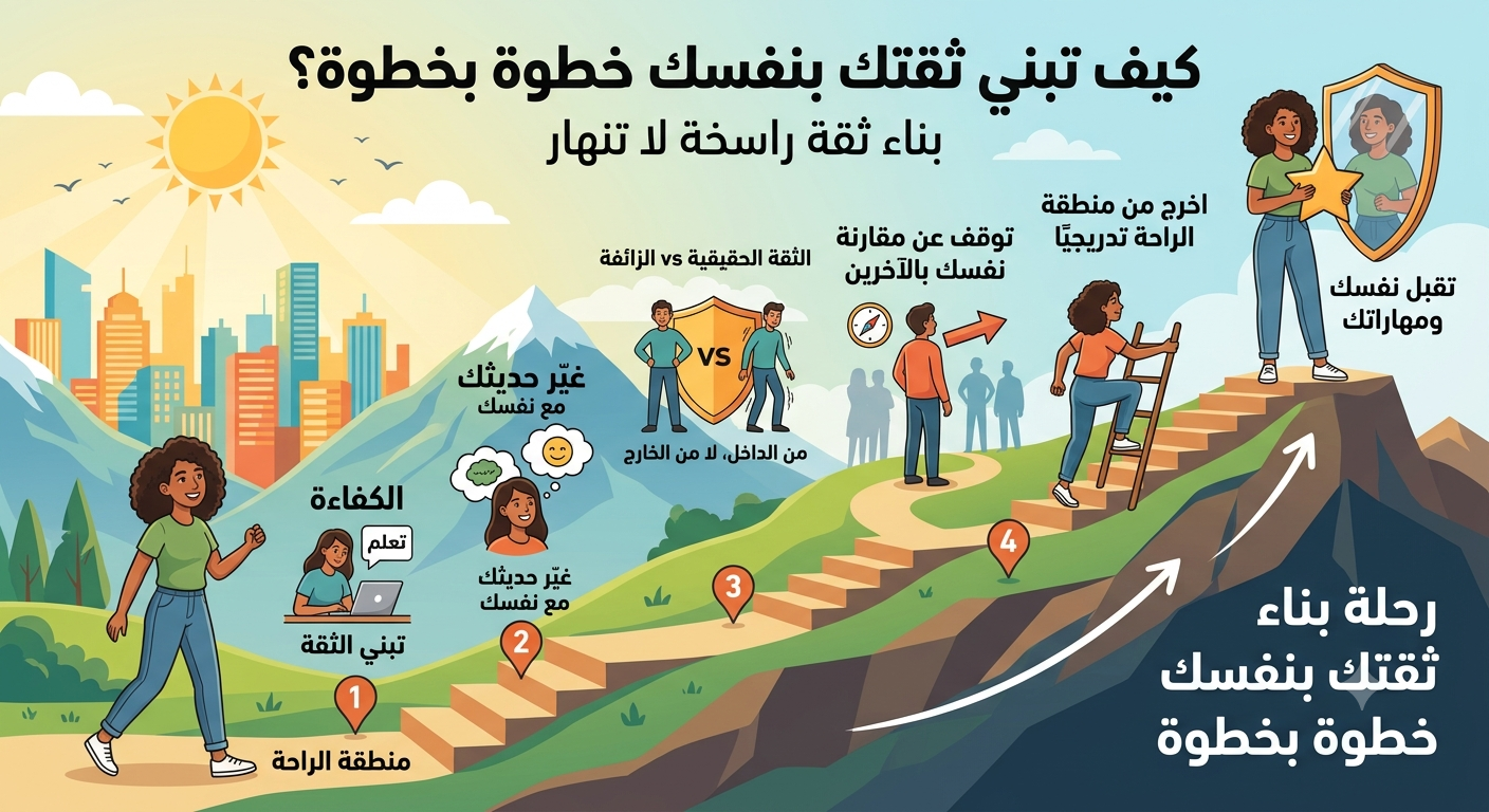 صورة مقال كيف تبني ثقتك بنفسك خطوة بخطوة؟