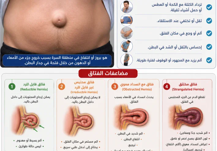 اعراض الفتاق ومضاعفاته وتشخيصه وعلاجه