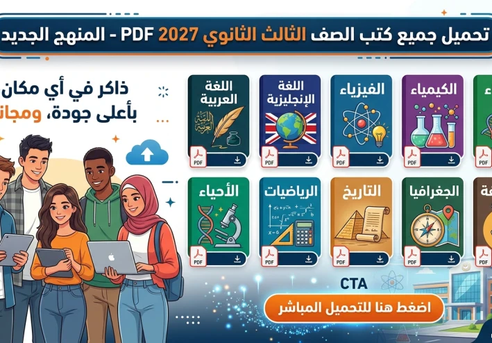 تحميل جميع كتب الصف الثالث الثانوي 2027 PDF المنهج الجديد