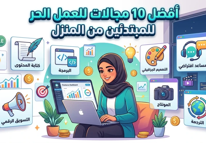 أفضل 10 مجالات للعمل الحر (Freelancing) للمبتدئين من المنزل في 2026