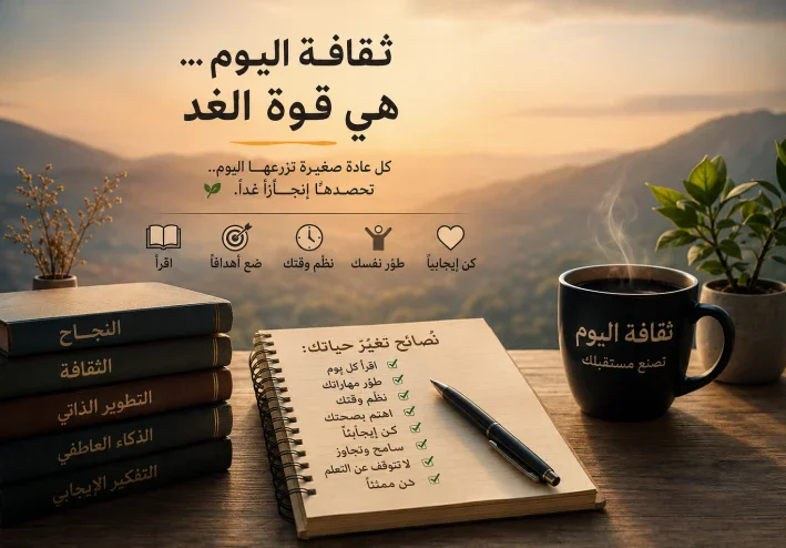 🌟 ثقافة النجاح تبدأ من العادات الصغيرة.. 10 نصائح تغيّر حياتك للأفضل