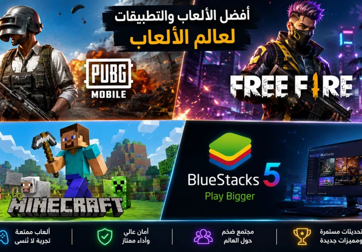 أفضل ألعاب 2026: PUBG Mobile وFree Fire وMinecraft وأفضل محاكي لتشغيلها على الكمبيوتر