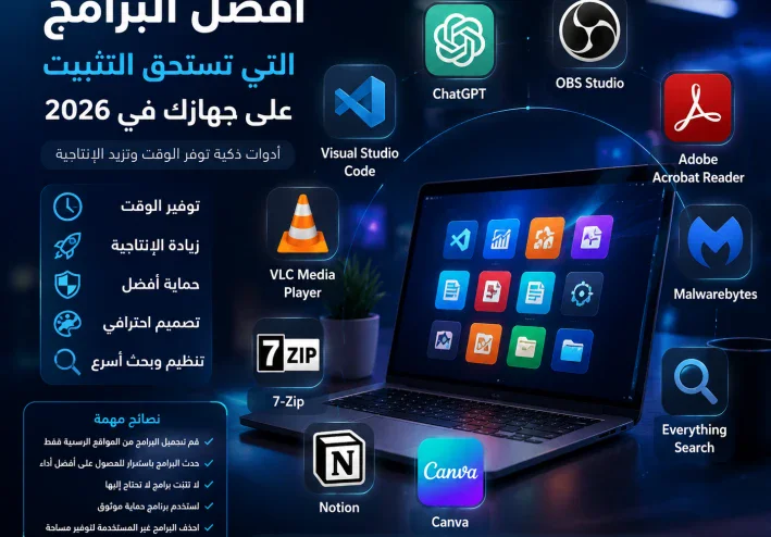 أفضل البرامج التي تستحق التثبيت على جهازك في 2026.. أدوات ذكية توفر الوقت وتزيد الإنتاجية