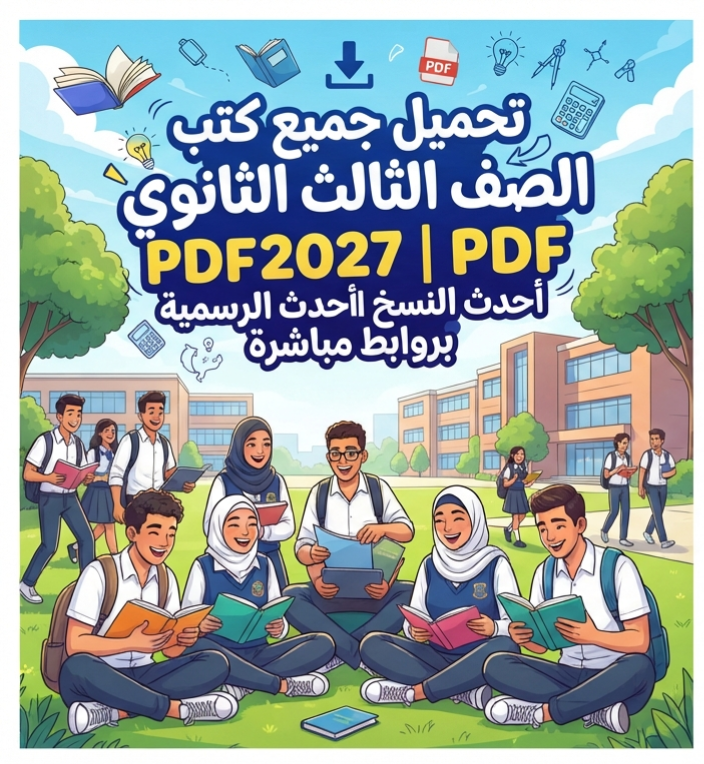 صورة مقال 📚 تحميل جميع كتب الصف الثالث الثانوي 2027 PDF المنهج الجديد | أحدث النسخ الرسمية بروابط مباشرة