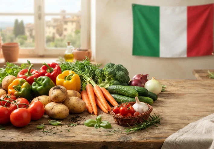 أسماء الخضروات بالإيطالية مع النطق والترجمة