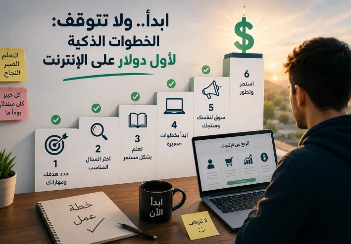 ابدأ.. ولا تتوقف: الخطوات الذكية لأول دولار على الإنترنت