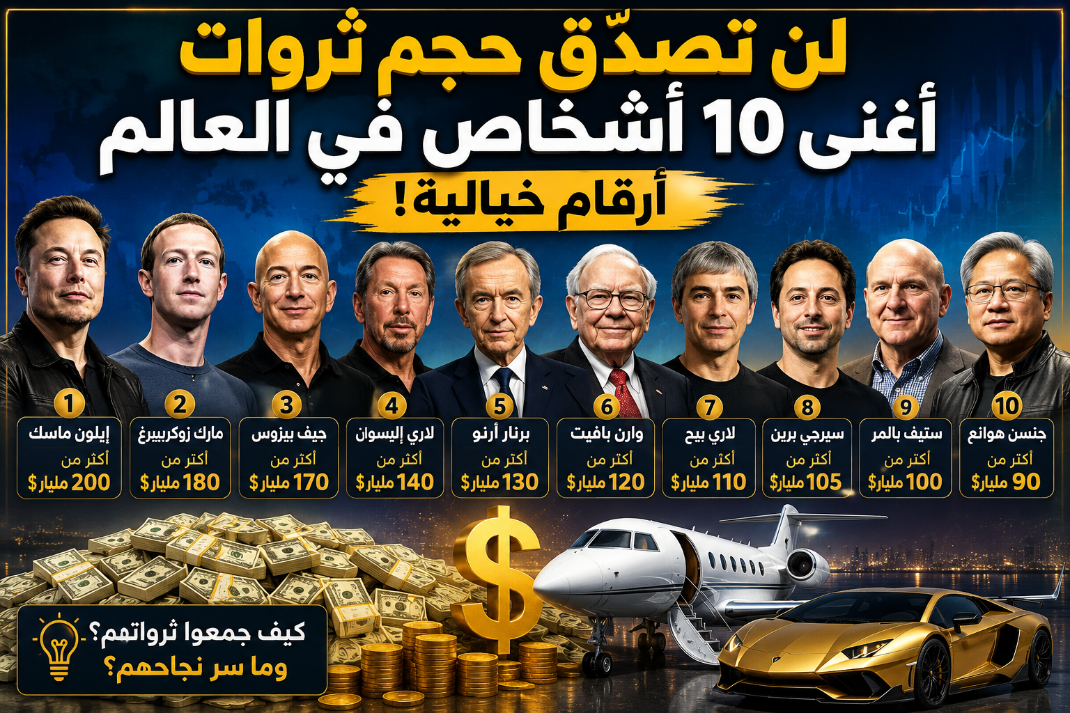 لن تصدق حجم ثروات اغني 10 اشخاص ف العالم ... ارقام خياليه