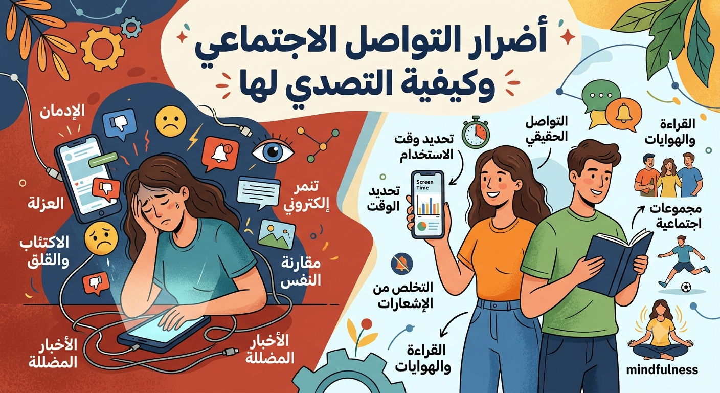 صورة مقال أضرار مواقع التواصل الاجتماعي وكيفية التصدي لها