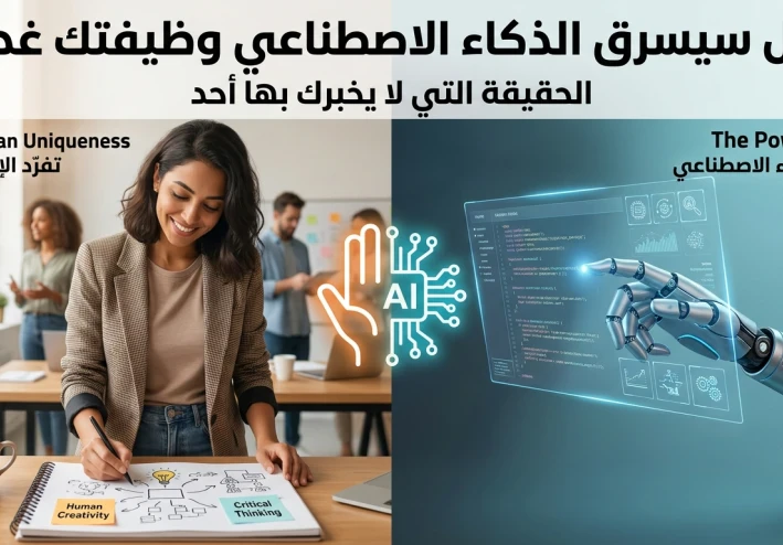 "هل سيسرق الذكاء الاصطناعي وظيفتك غداً؟ الحقيقة التي لا يخبرك بها أحد !."