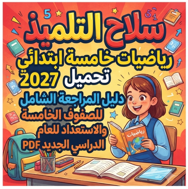 صورة مقال 📥 تحميل كتاب سلاح التلميذ رياضيات الصف الخامس الابتدائي 2027 PDF أحدث إصدار | دليل شامل للمراجعة والاستعداد للعام الدراسي الجديد