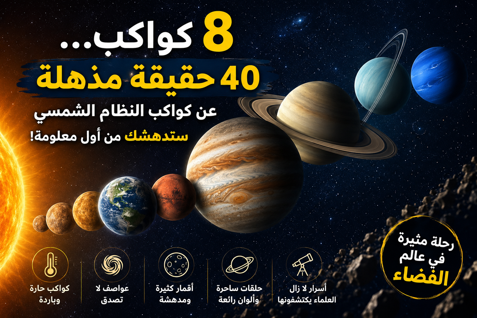 حقائق مدهشة عن كواكب النظام الشمسي