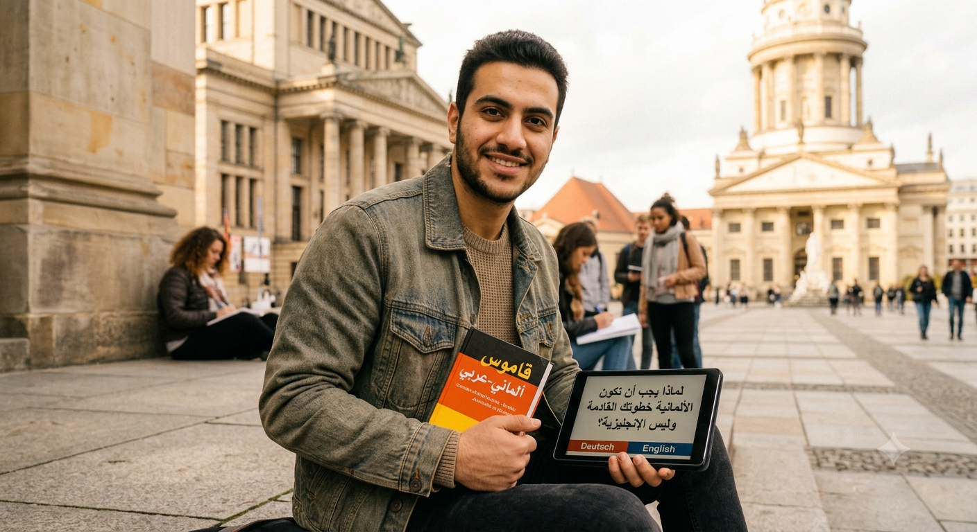 صورة مقال لماذا يجب أن تكون الألمانية خطوتك القادمة وليس الإنجليزية؟ (يخلق مقارنة محفزة لفضول القارئ).