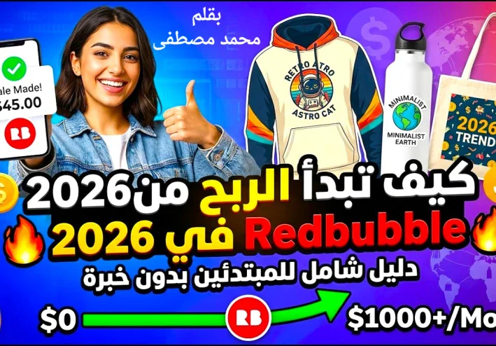 كيفية الربح من موقع Redbubble للمبتدئين 2026
