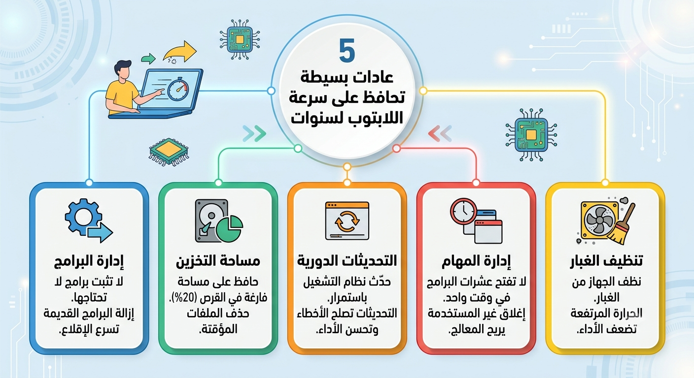article image for 5 عادات بسيطة تحافظ على سرعة اللابتوب لسنوات