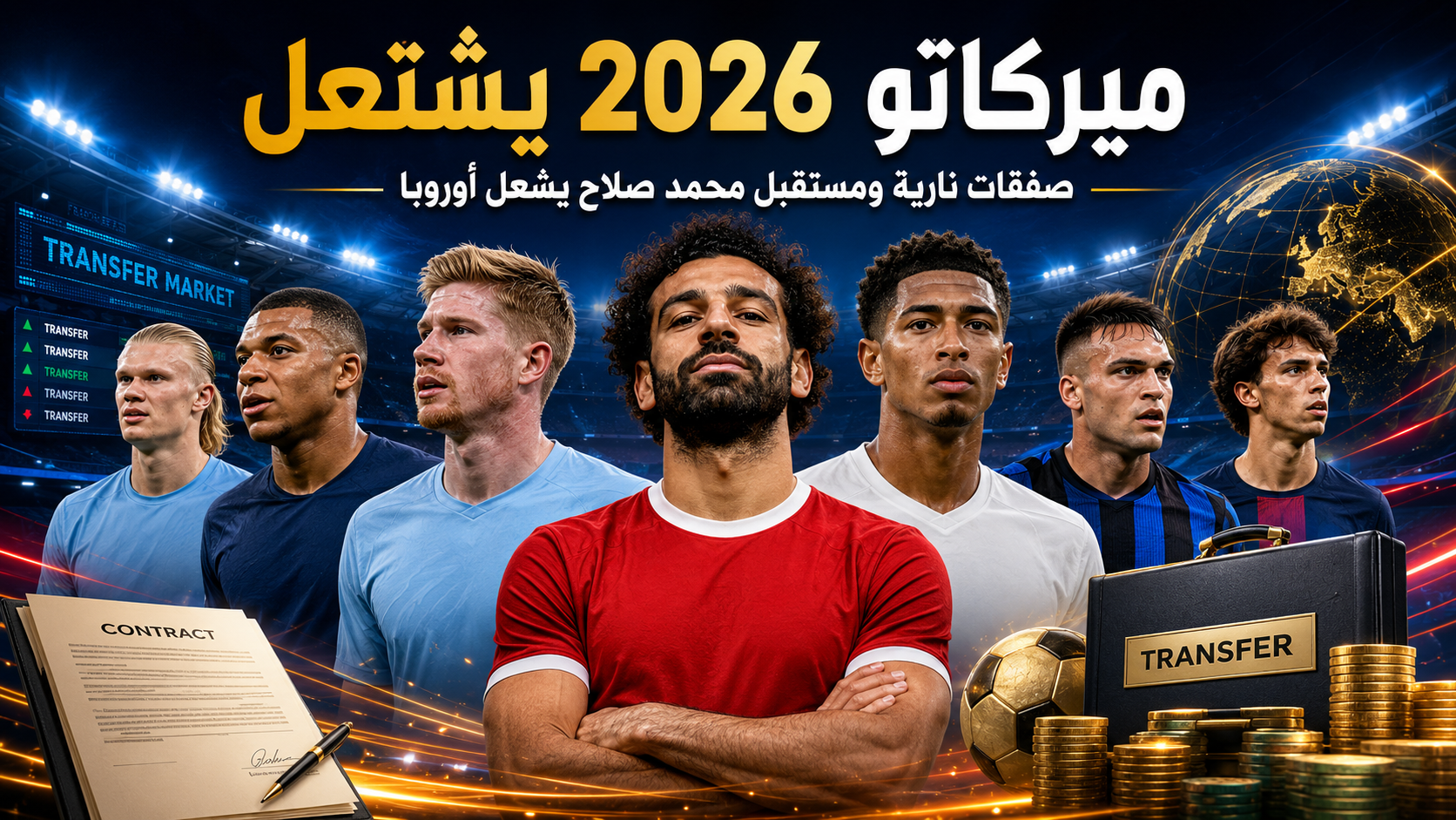 🔥 ميركاتو 2026 يشتعل.. صفقات نارية ومستقبل محمد صلاح يشعل سوق الانتقالات الأوروبي
