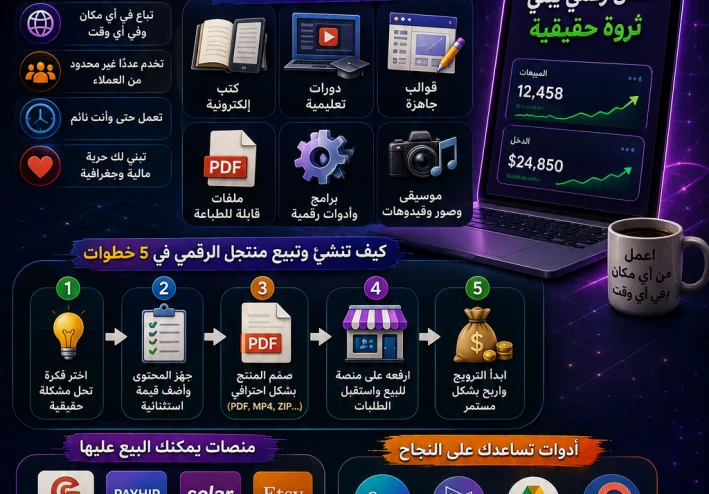 منتج تصنعه مرة واحدة وتبيعه آلاف المرات!.. أسرار المنتجات الرقمية التي تصنع دخلًا مستمرًا