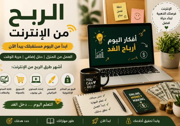 الربح من الإنترنت في 2026: أفضل الطرق الحقيقية للمبتدئين وكيف تبدأ خطوة بخطوة