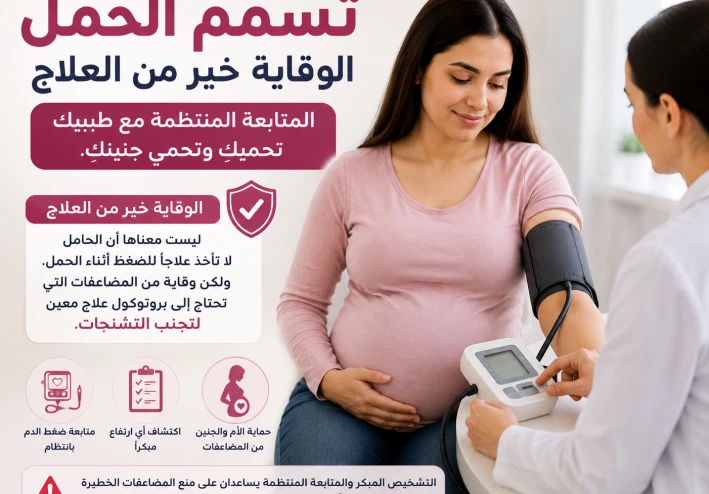 تسمم الحمل- المتابعة المنتظمة مع طبيبك تحميكِ وتحمي جنينكِ.