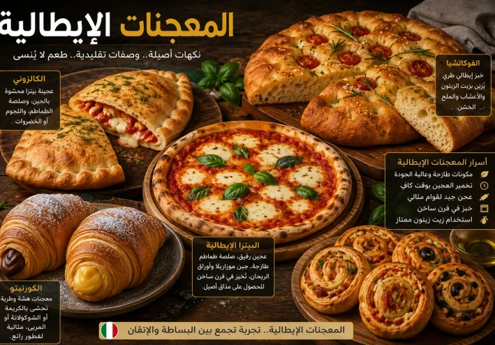 المعجنات الإيطالية: أشهر الأنواع وأسرار تحضيرها بطريقة احترافية