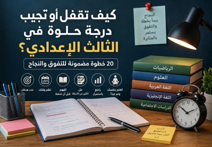 كيف تقفل أو تجيب درجة حلوة في الصف الثالث الإعدادي؟ 20 خطوة مضمونة للتفوق والنجاح