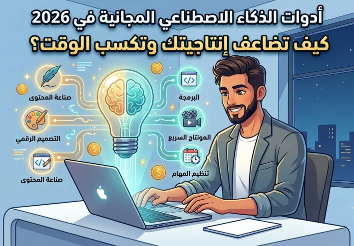 أدوات الذكاء الاصطناعي المجانية في 2026: كيف تضاعف إنتاجيتك وتكسب الوقت؟