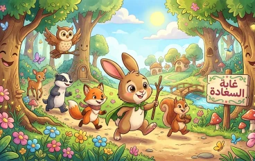 🦊 الأرنب الشجاع والغابة السعيدة 🌳✨