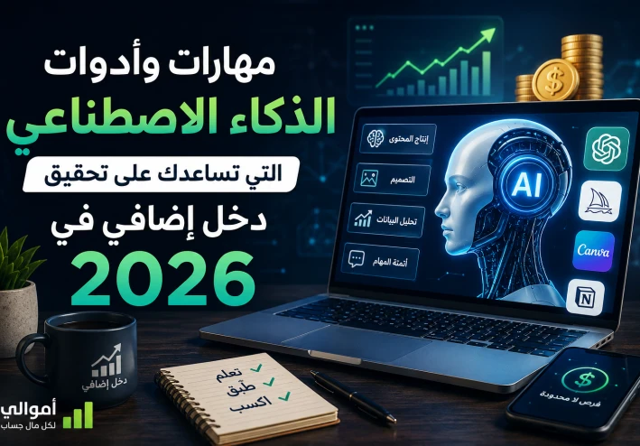 مهارات وأدوات الذكاء الاصطناعي التي تساعدك على تحقيق دخل إضافي في 2026