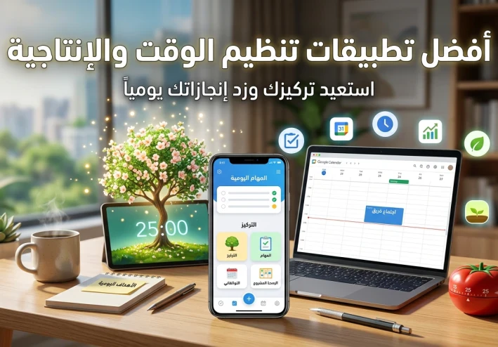 أفضل التطبيقات المجانية لزيادة الإنتاجية وتنظيم الوقت في 2026