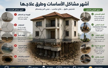 اشهر مشاكل الاساسات وطرق علاجها