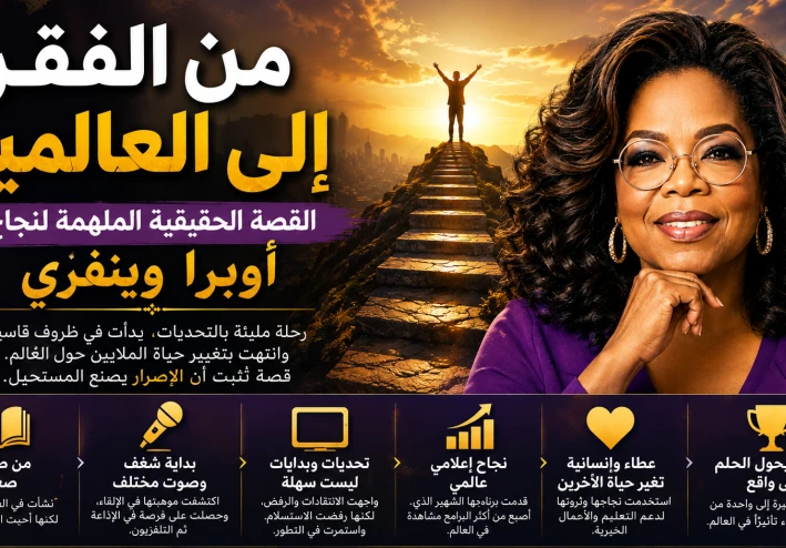 من الظلام إلى القمة: كيف صنعت أوبرا وينفري إمبراطورية من الألم والأمل؟