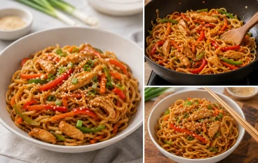 نودلز آسيوية بالدجاج والخضار / Asian Chicken and Vegetable Noodles