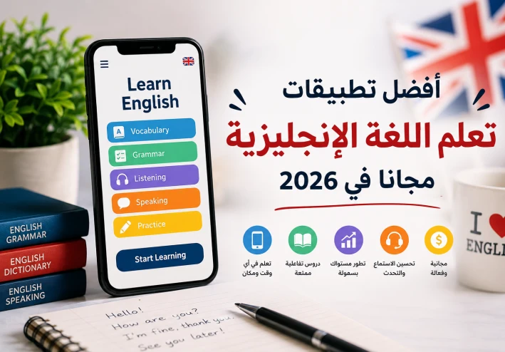 أفضل تطبيقات تعلم اللغة الإنجليزية مجانًا في 2026 | دليلك الشامل لتعلم الإنجليزية بسهولة