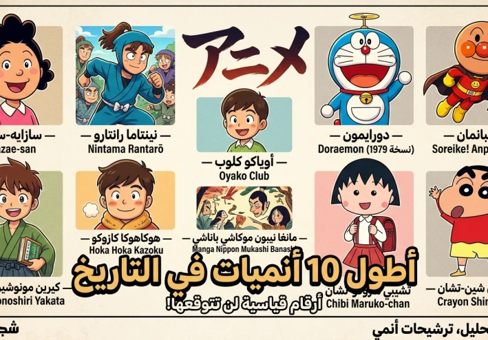 اطول 10 أنميات ف التاريخ
