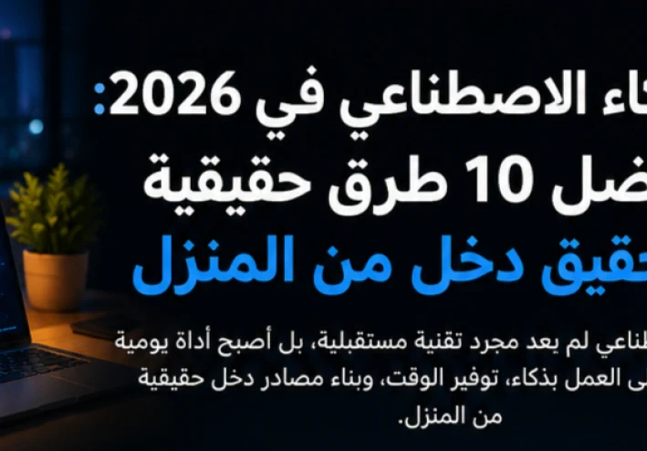 الذكاء الاصطناعي في 2026: أفضل 10 طرق حقيقية لتحقيق دخل من المنزل