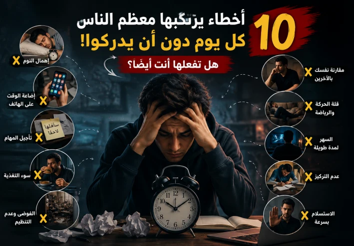 🔥 هل ترتكب هذه الأخطاء يوميًا؟ اكتشف 10 عادات قد تعيق نجاحك