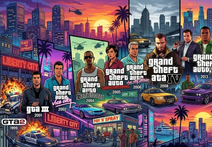 الدليل الشامل لسلسلة ألعاب GTA: تاريخ أسطورة عالم الألعاب من 1997 إلى 2026