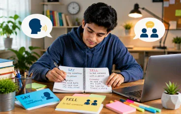 🔥 الفرق بين Say و Tell في الإنجليزية؟ شرح بسيط مع أمثلة لن تنساها