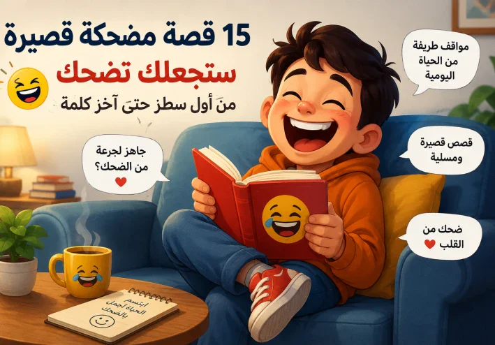 15 قصة مضحكة قصيرة ستجعلك تضحك من أول سطر حتى آخر كلمة 😂