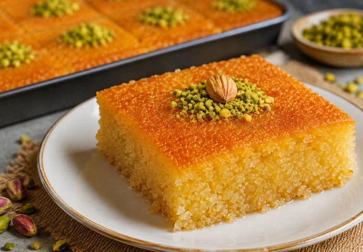 طريقة عمل البسبوسة الهشة في المنزل.. وصفة سهلة بمذاق لا يُقاوم