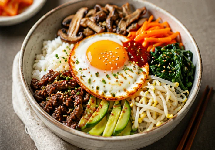 وصفة البيبيمباب الكوري.. طبق كوري سهل ولذيذ يمكنك تحضيره في المنزل///Bibimbap (Korean Mixed Rice Bowl)