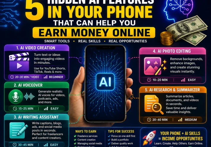 5 Hidden AI Features in Your Phone That Can Help You Earn Money Online in 2026