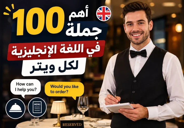 أهم 100 جملة في اللغة الإنجليزية لكل ويتر (Waiter)   