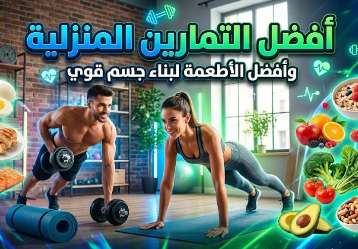 أفضل التمارين المنزلية والأطعمة المفيدة: دليلك الشامل لبناء جسم قوي وصحة أفضل