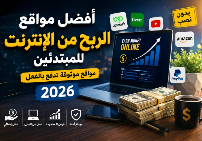 أفضل مواقع الربح من الإنترنت للمبتدئين في 2026 (مواقع موثوقة تدفع بالفعل)