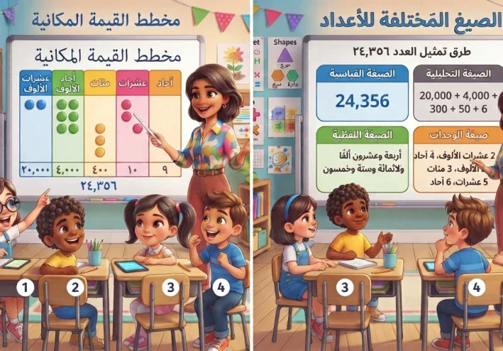 "اكتشاف عالم الأعداد الكبيرة وتطبيقات القيمة المكانية"