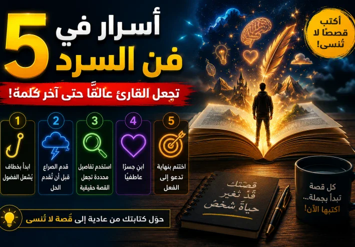 5 أسرار في فن السرد تجعل القارئ عالقًا حتى آخر كلمة!